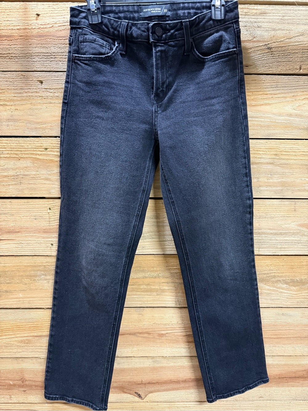 Just Black Women's Straight Leg Jeans in Washed Black